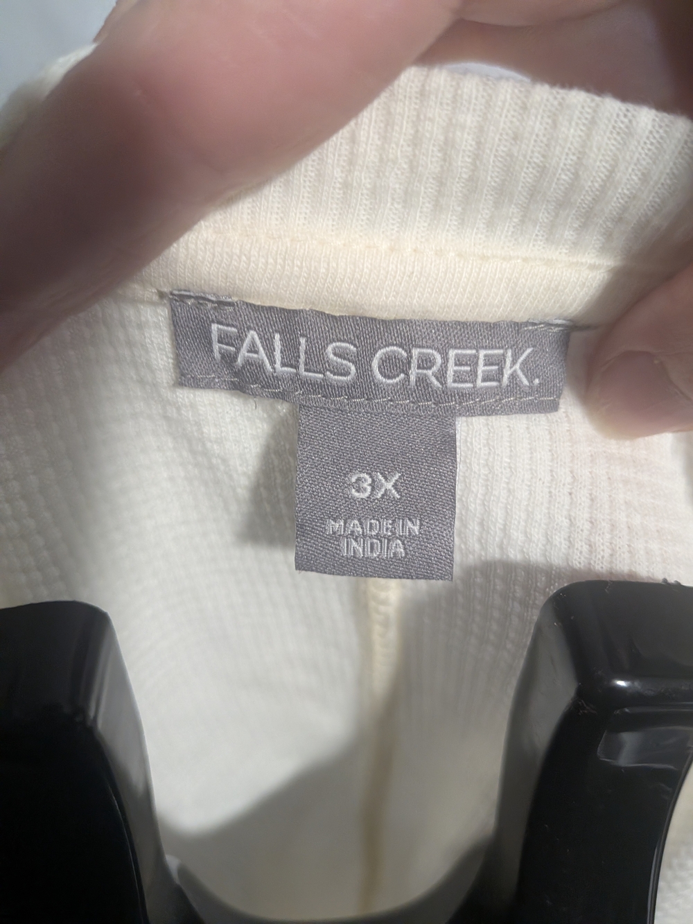 Falls Creek Cream V-Neck Henley Long Sleeve Top - Picture 4 of 8